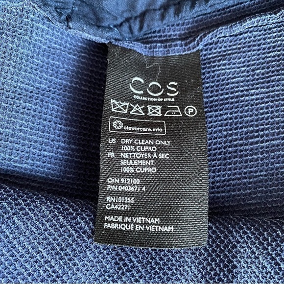 COS Women Blue Cupro Short Sleeves Mini Dress Size 2 - Picture 6 of 8